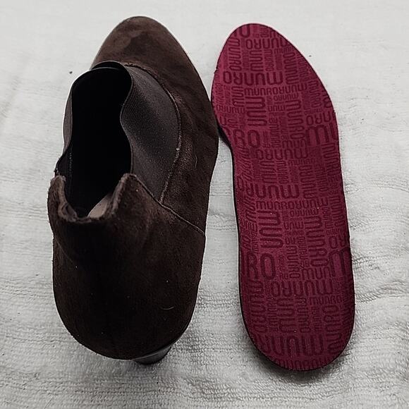MUNRO FRANCEE WOMENS BROWN KID SUEDE ANKLE BOOTIES SIZE 10 NEW - Picture 15 of 16